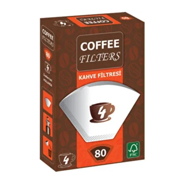 Coffee Filters Kahve Kağıdı 1x4 80'li