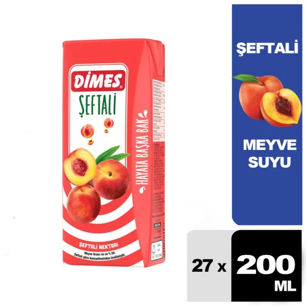 Dimes Meyve Suyu Şeftali 200 ml 27'li Paket